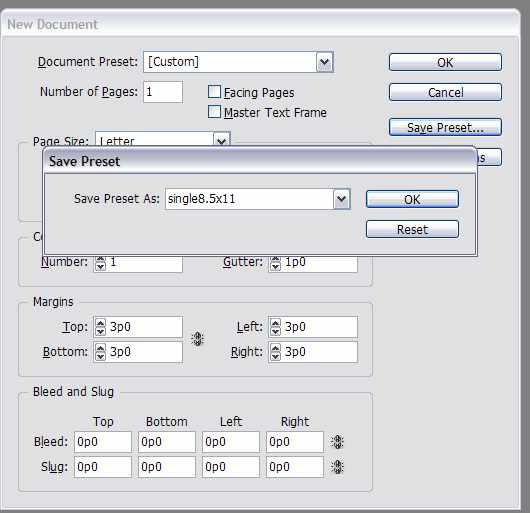 One of the first opportunities to increase your productivity is the to define presets for your page layout.
