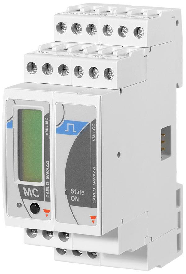 Pulse concentrator VMU-MC is a pulse concentrator that makes totalizers available to master systems (i.e.: VMU-C EM) via Modbus RTU protocol.