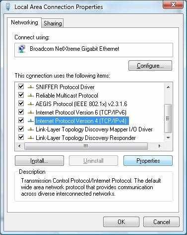6. In the Internet Protocol Version 4 Properties dialog box,