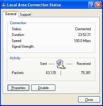 5. In the Local Area Connection Properties dialog box, verify that Internet Protocol (TCP/IP) is checked. Then select Internet Protocol (TCP/IP) and click the Properties button.
