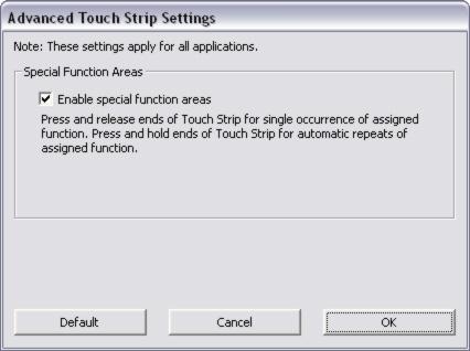 22 Advanced Touch Strip settings The tablet Touch Strips can be further customized within the ADVANCED TOUCH STRIP SETTINGS dialog box. When you click on the TOUCH STRIP tab s ADVANCED.