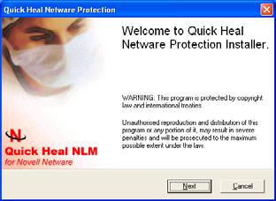 Installation To install Quick Heal on Novell Netware Server please follow the below given steps: 1) Log on to a Novell Netware Server from Novell client using a domain