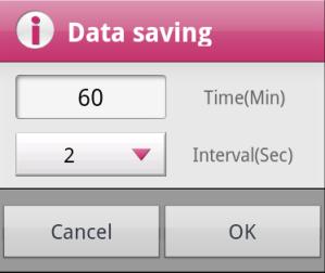 The saving time can be entered, and the saving interval time can also be