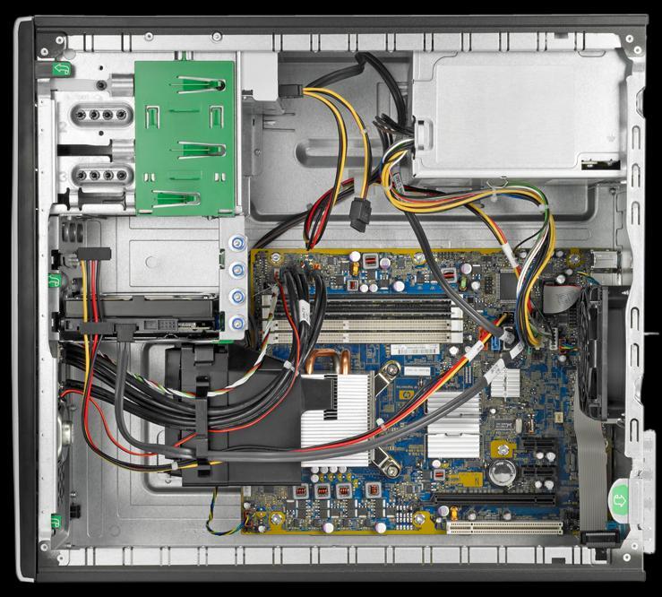 HP Compaq 6000/6005 Pro Business PC Microtower (MT) Front Feature Placement 1 2 3 4 5 6 Internal View 1. 5.25 external bays (2) 2. 3.5 external bay for Media Card Reader 3. 3.5 internal bays (2) 4.