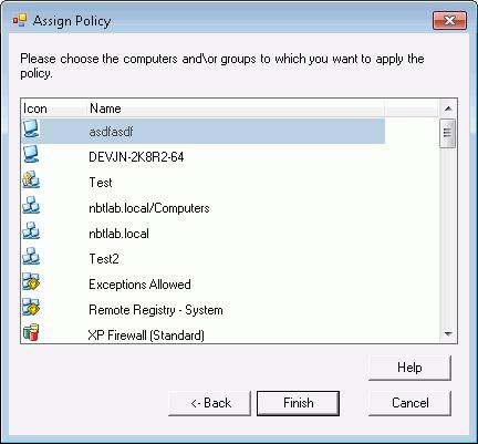 Policy Commander 4. Drag the policy or policy group to the target computer. Starting with a Computer or Computer Group 1. Select the Managed tab or Configuration Groups tab. 2.