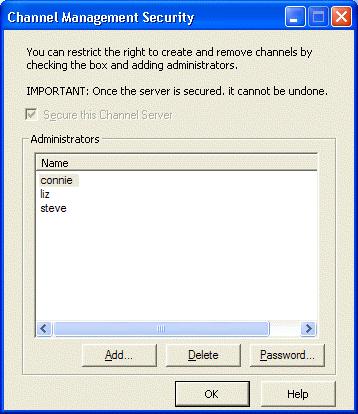 Policy Commander Exit: Close the Channel Manager menu. This selection does not affect the Channel Server.