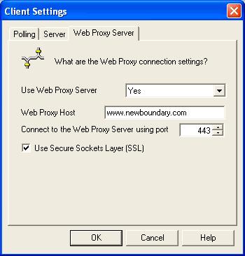 Managing Computers Web Proxy Server tab The Web Proxy Server settings provide the option of having the Console and/or Clients connect to the Channel Server over HTTP/HTTPS.