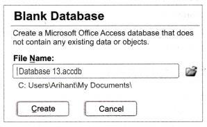 database in the File Name: box. If you do not give a file name extension, Access automatically adds the default extension.accdb.