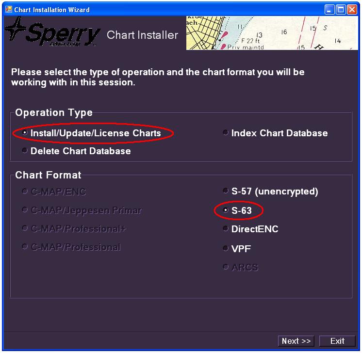 User Guide V1.1 5 Chart Installation Wizard The following Chart Installation Wizard window is displayed. This should be configured as indicated below before installing AVCS Permits and ENCs.
