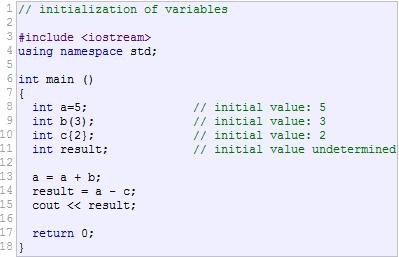 Initialization of variables