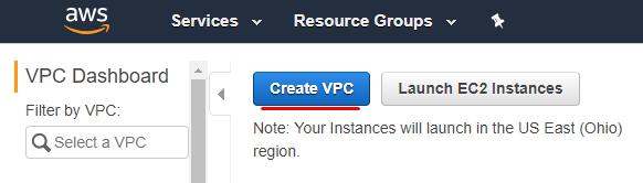 3. Click on the Create VPC