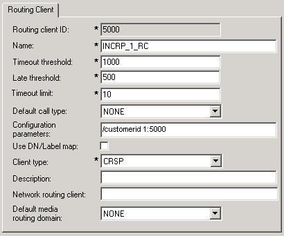 ICM-to-ICM Gateway configuration Define and configure INCRP NIC c) Late threshold. A threshold value, in milliseconds, for classifying responses as late.