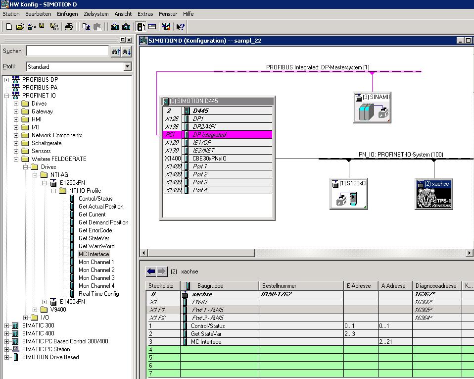 PROFINET Interface LinMot 11 Example for Siemens Simatic S7 The following example shows the homing procedure, the execution of a motion command and the change of