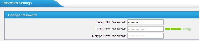 Figure 5-12 Change Password 1. Enter the old password first. 2. Enter a new password and retype the new password to confirm.