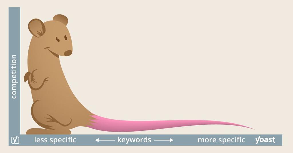 Image 1: Focus keywords The tail of the mouse stretches all the way from the beginning (short and broad) to the end (long and specific). Your keywords can be anywhere on the spectrum.