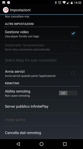 INFINITE PLAY Now open the settings on InfinitePlay IPCALL app and enable the remoting function on your phone.