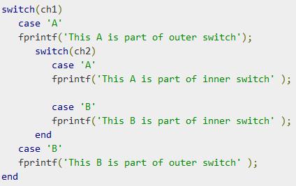 The Nested switch Statements It is possible to have a switch as part of the statement sequence of an outer switch.