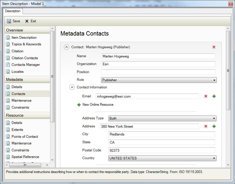 Author Metadata ArcGIS Desktop, ArcGIS Pro, ArcGIS