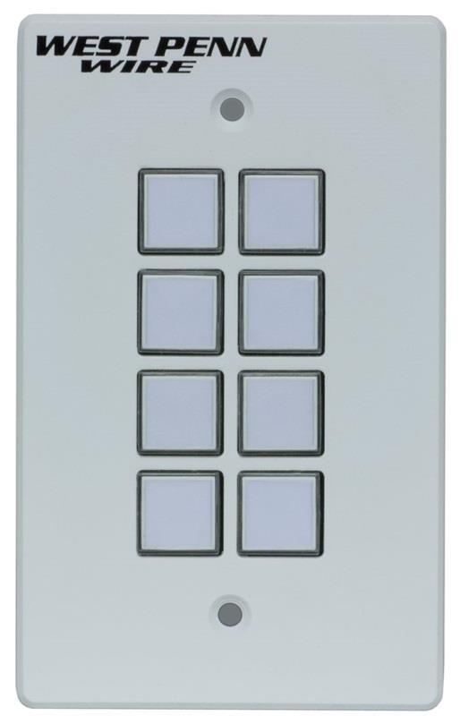 Introduction The 8 Button IP Controller (Model: AV-IP-C8-WH) is a versatile wall or table-top mounted control panel for West Penn Wire AV over IP devices, select Matrix Switches, and third party