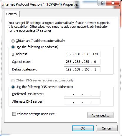 The user must now set the 8 Button IP Controller to the same IP segment as the local area network where the device will be used.