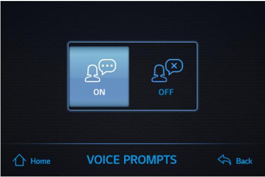 Audio Setting 5) Audio setting MENU contents (voice guide) MAIN MENU > MENU > Audio SET > VOICE PROMPTS - User can select from ON, OFF for voice prompts setting.