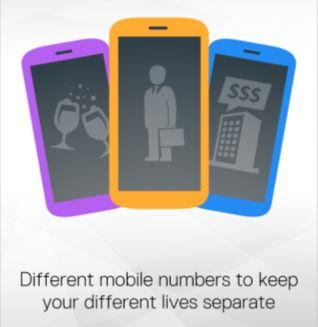 persona/dialer you want to use before you place the call: Private mobile, Work mobile, Private