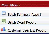 REPORTS RemitView has a series of reports that may be viewed and printed from the Reports function of the menu options pane at the left of the