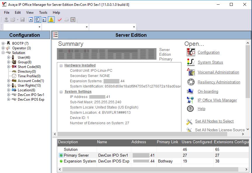 5.1. Launch Avaya IP Office Manager From a PC running the IP Office Manager application, select Start Programs IP Office Manager to launch the Manager application.