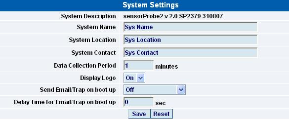 b) The first section is entitled System Settings System Description :- This is an MIB II value set when the microcode for the unit was installed.