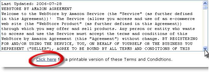 After you have reviewed the WebStore by Amazon agreement, enter your company information in the form provided.