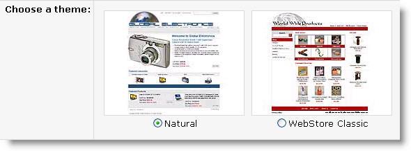 products, images, and product information. Click on the image to see a larger view of each layout. The Natural Theme Natural theme offers the following features: More white space on the home page.