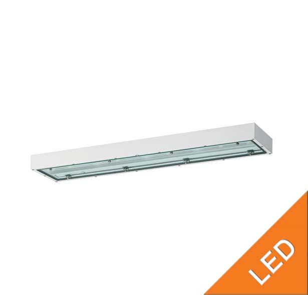 > For use in Zones 2, 21 & 22 > Latest LED technology with a high luminous efficacy and a long service life > Extra flat version for low mounting depth > Powder-coated sheet-steel or brushed