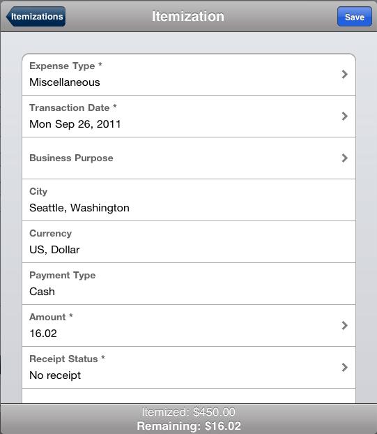 Itemize an Expense on an Expense Report You can itemize an expense if the expense is