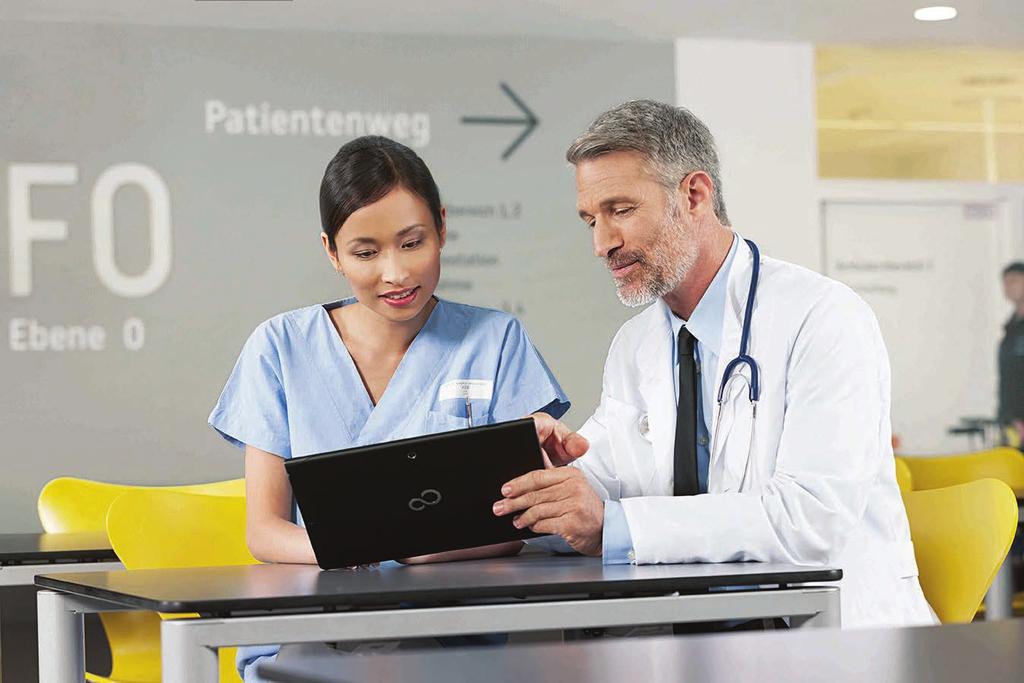 Meeting top priorities in healthcare Survey respondents listed clinical workflow and immediate access to patient information as the two top operational concerns that Fujitsu mobile products have