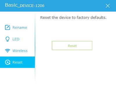 Chapter 3 Manage an Individual Powerline Device 2. Go to the Reset page, and click Reset. Now this device will be restored to its factory default settings.