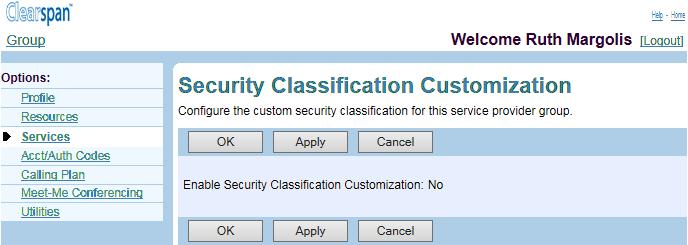 When the customization is enabled, the system-wide security classifications are listed in ascending order based on their priority level defined by the system administrator.
