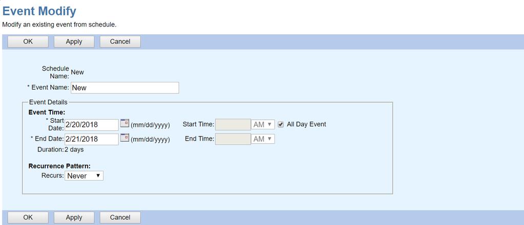 5.7.2 VIEW SCHEDULE You use the Group Schedule View or Group Schedule Edit page to view the details of a schedule. 1. On the Group Profile menu page, click Schedules.