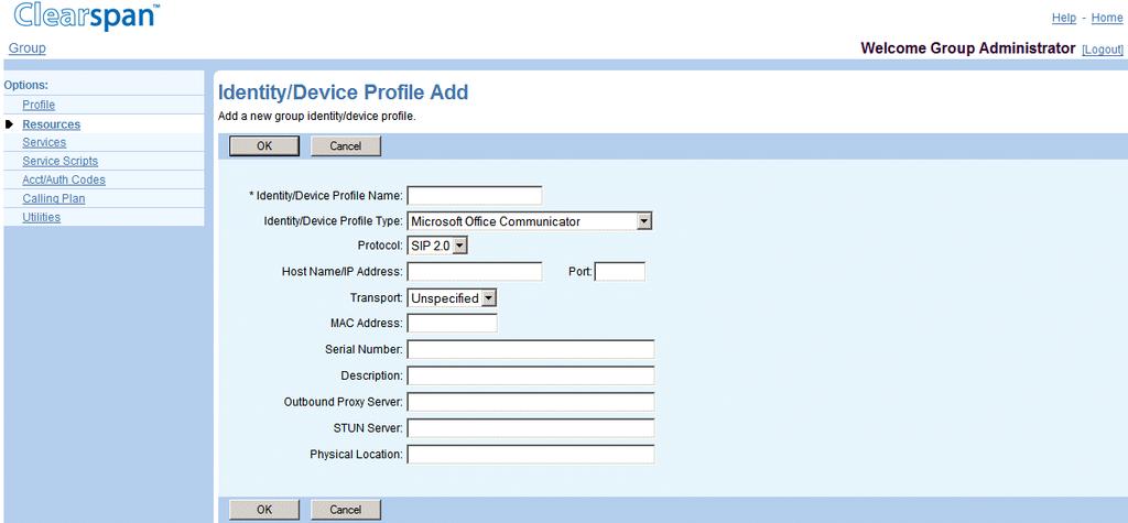 6.5.2 ADD IDENTITY/DEVICE PROFILE Use the Group Identity/Device Profile Add page to add a new identity/device profile for the group. Figure 48 Group Identity/Device Profile Add (Managed Device) 1.