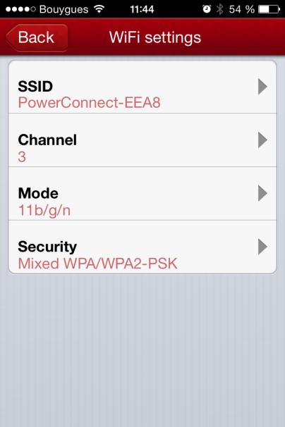 4.1.1. Wi-Fi settings SSID: Change