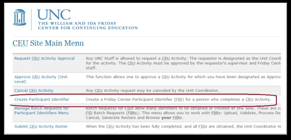 The Friday Center for Continuing Education has the responsibility of approving continuing education activities for which CEUs are recorded and maintained as a permanent record for individual