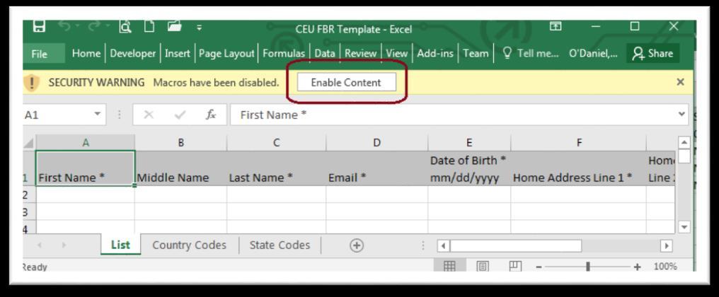When all of your participant information is entered into the respective columns, click the Check Lines button to perform validations.