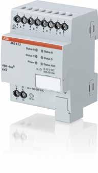 Technical Data 2CDC505168D0201 ABB i-bus KNX Product description The Analogue Actuator converts telegrams received via KNX into analog output signals. The device has four outputs.