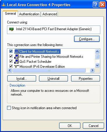 3.2. Network sharing setting for Windows The Network Access service permits a Bluetooth enabled PC (client) to access the Internet via another Bluetooth enabled PC (Server) that already has an