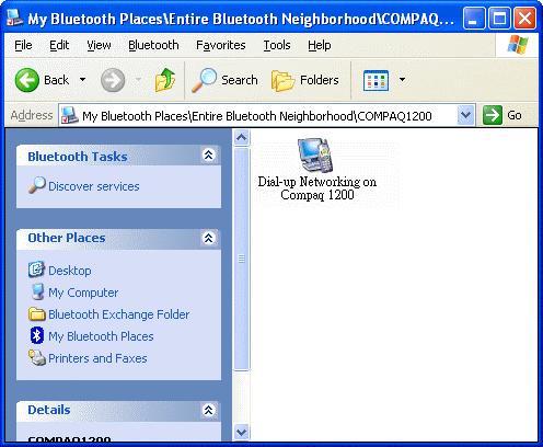 4. In the right pane of "My Bluetooth Places", double-click "Dial-up Networking". 5.