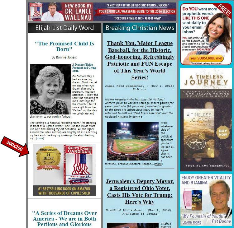 Homepage "Native" Banner - 300W x 250H pixels The Native appears in the homepage Daily Word left-column, 2 Daily Word articles down and offers prime visibility.