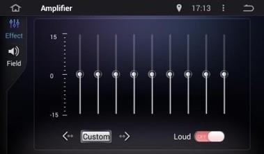 Amplifier Settings From the Settings, Amplifier page the user has the ability to boost the low frequency (Bass) sound with the Loud selector, and adjust the overall sound quality with a multi-band