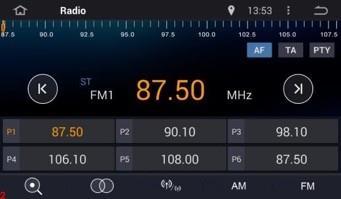 Radio The Radio application allows you to store up to 18 AM and 18 FM stations that you listen to, and quickly switch between them by simply tapping the Preset buttons on the screen.