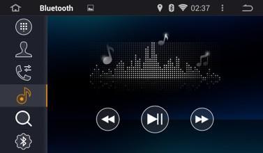 To stream audio from your paired device, simply tap the music icon on the left side of the screen.
