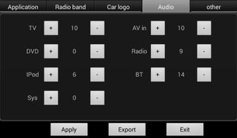 Audio The Audio page allows you to control the volume between the different audio sources.