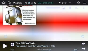 If you are looking for a music player with additional features such as Album Artwork, multiple Playlists, Lyrics, etc then we recommend the PowerAmp application from the Google Play Store.
